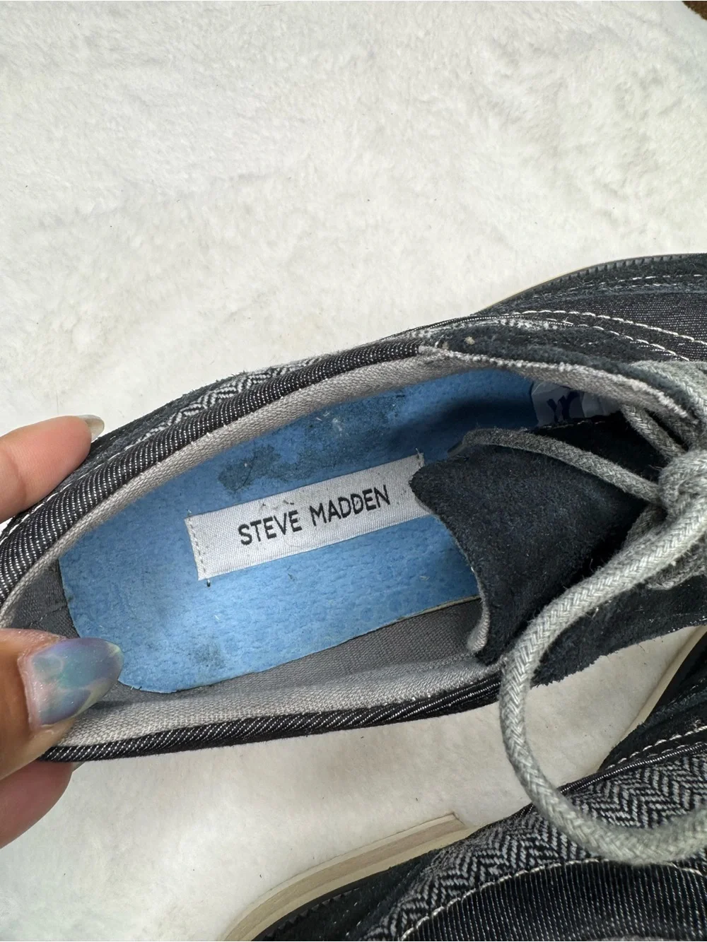 Steve Madden Wingtip Oxford Sneakers Gray Black Size 8 Casual Lace Up